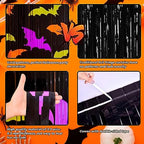 Mega-L Halloween Party Decorations, Bat Pattern Photo Backdrop, 2 Pack, alternate view 3