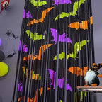 Mega-L Halloween Party Decorations, Bat Pattern Photo Backdrop, 2 Pack, alternate view 4