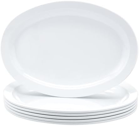 Melamine Oval Serving Platter for Restaurants and Home, Dishwasher Safe, BPA Free, Break and Crack Resistant