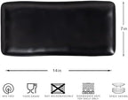 Melamine Rectangular Serving Platters and Trays set, set of 4,14” x 7” Matte Black Party Platter for Serving, alternate view
