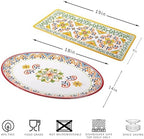 Melamine Serving Platter, Set of 2, Talavera Melamine Large Serving Tray,19''x8'' Rectangular and 18''x14'' Oval, alternate