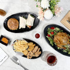 Melamine Serving Platters Set of 3, 10", 12" and 14" Oval Serving Trays for Food, Fruits, Snacks, Appetizers and, alternate
