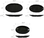 Melamine Serving Platters Set of 3, 10", 12" and 14" Oval Serving Trays for Food, Fruits, Snacks, Appetizers and, alternate