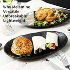 Melamine Serving Platters Set of 3, 10", 12" and 14" Oval Serving Trays for Food, Fruits, Snacks, Appetizers and, alternate