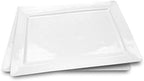 Melamine Serving Tray - 2 Piece 15.875" x 10.875" 100% Melamine Rectangular Platter, White Color | Shatter-Proof