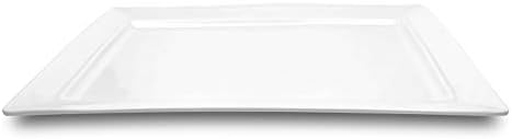 Melamine Serving Tray - 2 Piece 15.875" x 10.875" 100% Melamine Rectangular Platter, White Color | Shatter-Proof, alternate