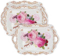 Melamine Serving Tray, Art Trays for Stylish Home Decor, Entertaining & Dining - Rectangular Appetizer Platter