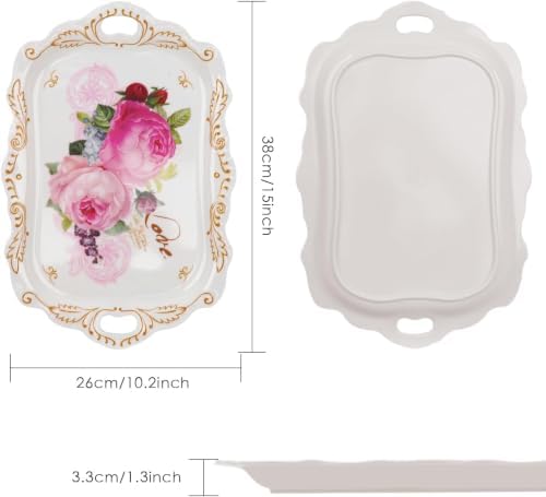Melamine Serving Tray, Art Trays for Stylish Home Decor, Entertaining & Dining - Rectangular Appetizer Platter, alternate