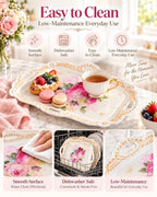 Melamine Serving Tray, Art Trays for Stylish Home Decor, Entertaining & Dining - Rectangular Appetizer Platter, alternate