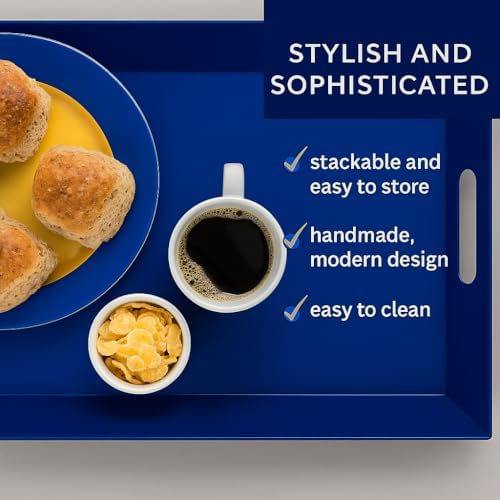 Melamine Serving Tray with Handles, Chip and Break-Resistant, Durable and Kid-Friendly Food Tray for Indoor and, alternate