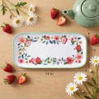 Melamine Serving Trays Set of 4, 14 x 7 Inch Appetizer Platters, Strawberry in Extra-Large (14 inches or more), alternate