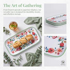 Melamine Serving Trays Set of 4, 14 x 7 Inch Appetizer Platters, Strawberry in Extra-Large (14 inches or more), alternate
