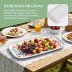 Melamine Serving Trays Set of 4, 14 x 7 Inch Appetizer Platters, Strawberry in Extra-Large (14 inches or more), alternate