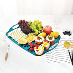 Melamine Serving Trays with Handles, 17” x 12”, Set of 2, Retro Teal in Retro Teal, alternate view 7
