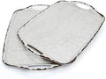 Melamine Serving Trays with Handles, 17” x 12”, Set of 2, Rustic White in Retro White