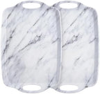 Melamine Serving Trays with Handles, 17” x 12”, Set of 2, White Marble in White Marble, alternate view 7