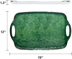 Melamine Serving Trays with Handles, 19" x 12", Set of 2, Retro Green in Retro Green, alternate view 3