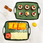 Melamine Serving Trays with Handles, 19" x 12", Set of 2, Retro Green in Retro Green, alternate view 6