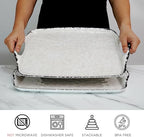 Melamine Serving Trays with Handles, 19" x 12", Set of 2, Rustic White in Retro White, alternate view 4