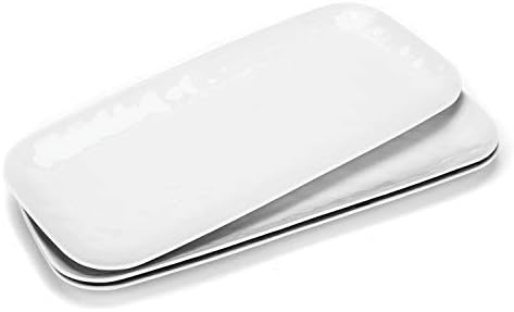 Melamine Trays, 14.75-inch Serving Trays and Platters, Set of 3 White | Hammered Style, 100% Melamine, BPA Free