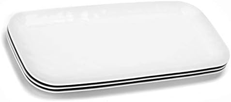 Melamine Trays, 14.75-inch Serving Trays and Platters, Set of 3 White | Hammered Style, 100% Melamine, BPA Free, alternate