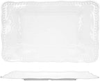 Melamine Trays, 17-inch Serving Trays and Platters, Set of 2 White in 17" diameter x 11" H in White