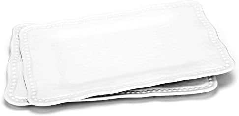 Melamine Trays, 17-inch Serving Trays and Platters, Set of 2 White in 17" diameter x 11" H in White, alternate view 5