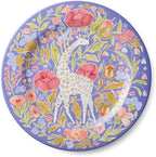 Menagerie Ceramic ROUND PLATTER 13 Inches, pastel giraffe‐themed serving platter with floral accents, ideal for
