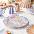 Menagerie Ceramic ROUND PLATTER 13 Inches, pastel giraffe‐themed serving platter with floral accents, ideal for, alternate