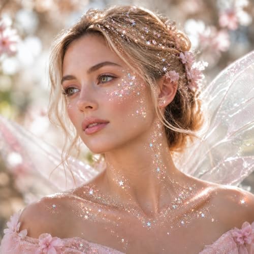 Mermaid Body Glitter Stick, Face Hair Glitter Gel for Kids Women, Festival Rave Pride Accessories, Waterproof, alternate view