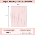 Mermaid Lavender Sequin Backdrop Curtain 4FTx8FT Glitter Champagne Background Drapes Sparkle Photography, alternate view 6