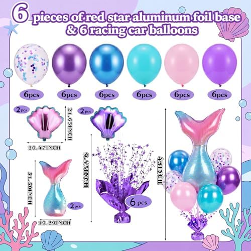 Mermaid Party Balloons Stand Kit 6 Sets, Light Colors in 40 inch in Light Colors, alternate view 3