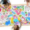 Mermaid Party Giant Coloring Poster - 31.5X 72 Inches - Versatile Classroom Wall Décor & Birthday Activity