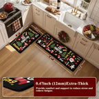 Merry Christmas Anti Fatigue Kitchen Mats for Floor 17"x47"+17"x29", alternate view 2
