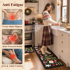 Merry Christmas Anti Fatigue Kitchen Mats for Floor 17"x47"+17"x29", alternate view 4