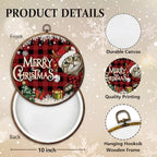 Merry Christmas Cat Round Framed Wall Art 10"x10", alternate view 2