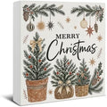 Merry Christmas Decorations, Christmas Tree Wooden Sign Decor