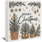 Merry Christmas Decorations, Christmas Tree Wooden Sign Decor