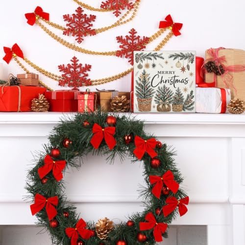 Merry Christmas Decorations, Christmas Tree Wooden Sign Decor, alternate view 6