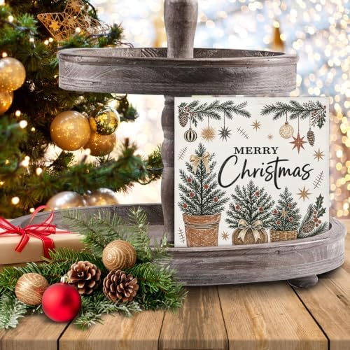 Merry Christmas Decorations, Christmas Tree Wooden Sign Decor, alternate view 7