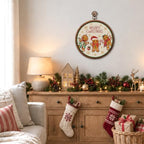 Merry Christmas Gingerbread Round Framed Wall Art 10"x10", alternate view 3