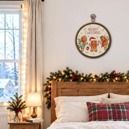 Merry Christmas Gingerbread Round Framed Wall Art 10"x10", alternate view 4