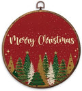 Merry Christmas Tree Round Framed Wall Art 10"x10"