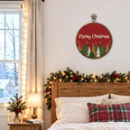 Merry Christmas Tree Round Framed Wall Art 10"x10", alternate view 4