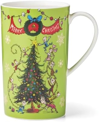 Merry Grinchmas Porcelain Christmas Color Changing Mug in 1 Count in Green, alternate view 3
