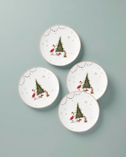 Merry Grinchmas Porcelain Christmas Dinner Plate Set for 4 in 10.75" in Green, alternate view 3