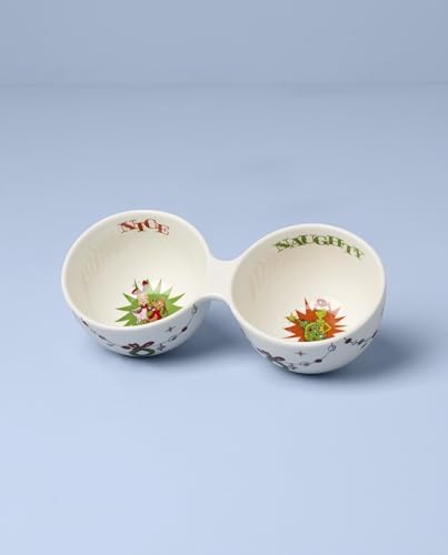 Merry Grinchmas Porcelain Double Christmas Dip Bowl in 1 Count in Green, alternate view 4