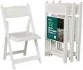 Mesh Back Folding Chairs, Padded Seat, 800 lb, 12 Pack