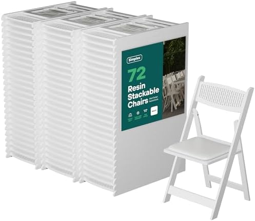 Mesh Back Folding Chairs, Padded Seat, 800 lb, 72 Pack