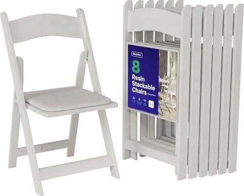 Mesh Back Folding Chairs, Padded Seat, 800 lb, 8 Pack
